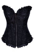 Sexy All Black Zip Front Halloween Harley Quinn Corset